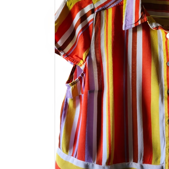 Forever 21 Colorful Striped Button-Down Shirt - Picture 4 of 5